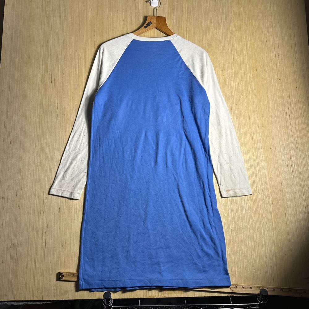 Vintage Blue Night Nightgown Womens Small Blue 90s Penguin Reindeer Sleepwear - Picture 14 of 15